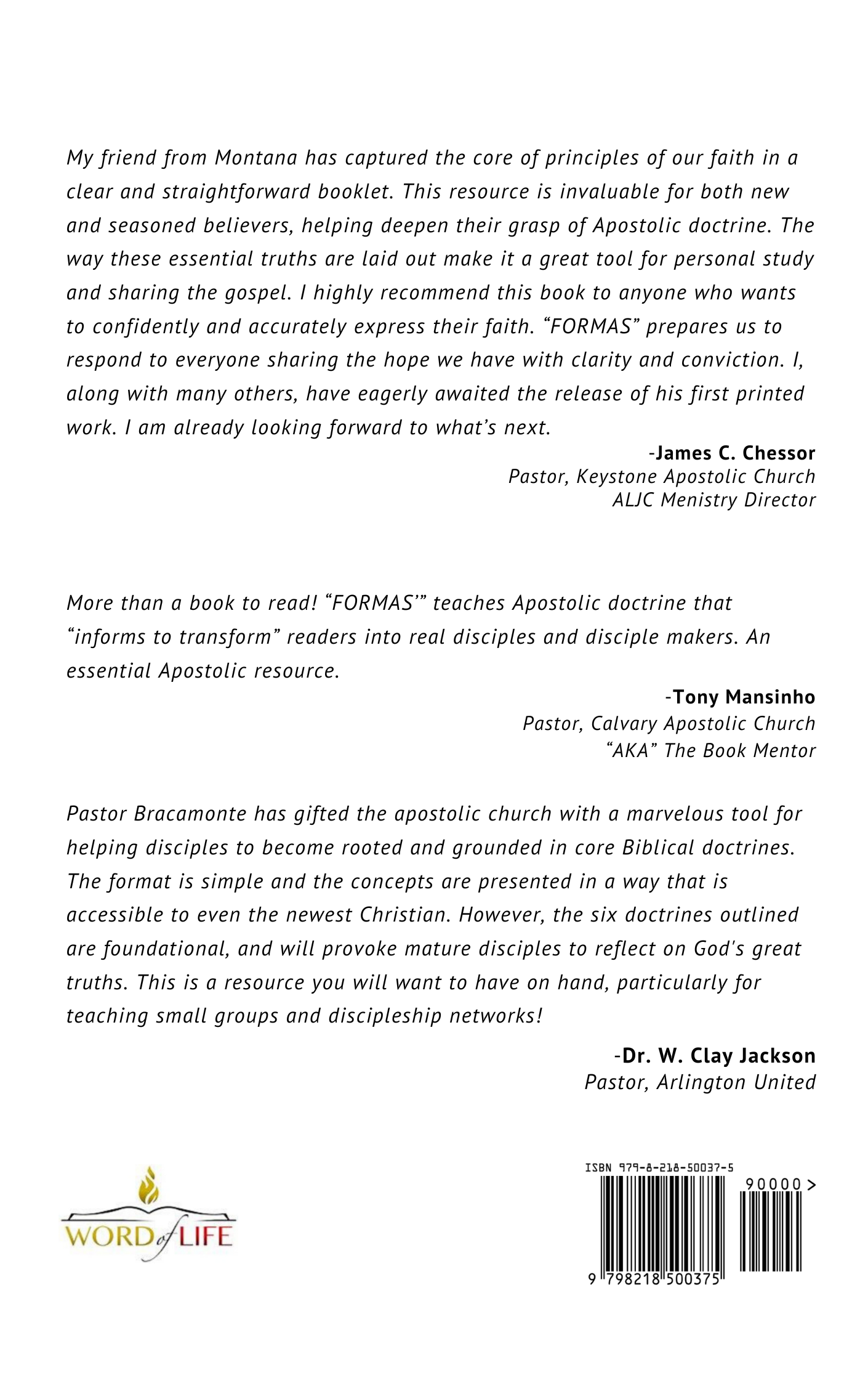 FORMAS: The Apostolic Doctrine